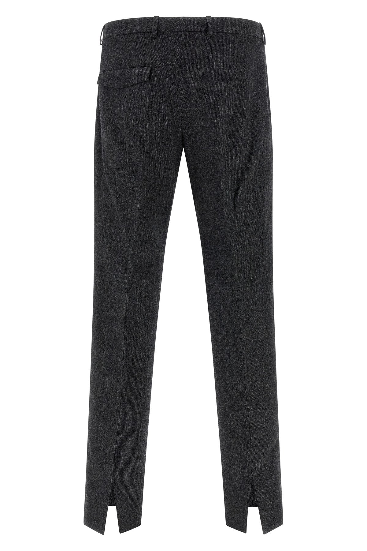 trousers in wool mouliné fabric