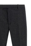trousers in wool mouliné fabric