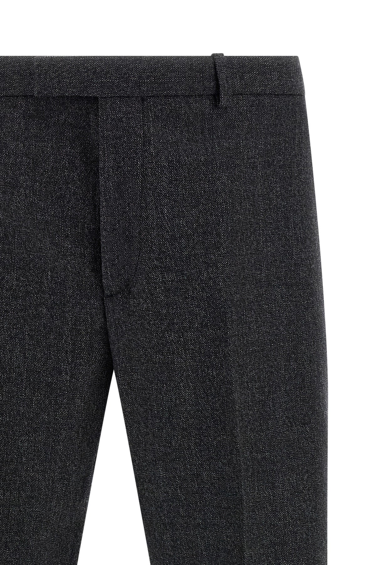 trousers in wool mouliné fabric