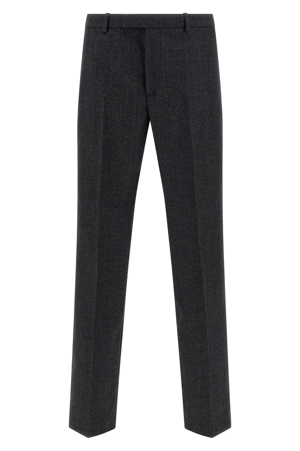 trousers in wool mouliné fabric