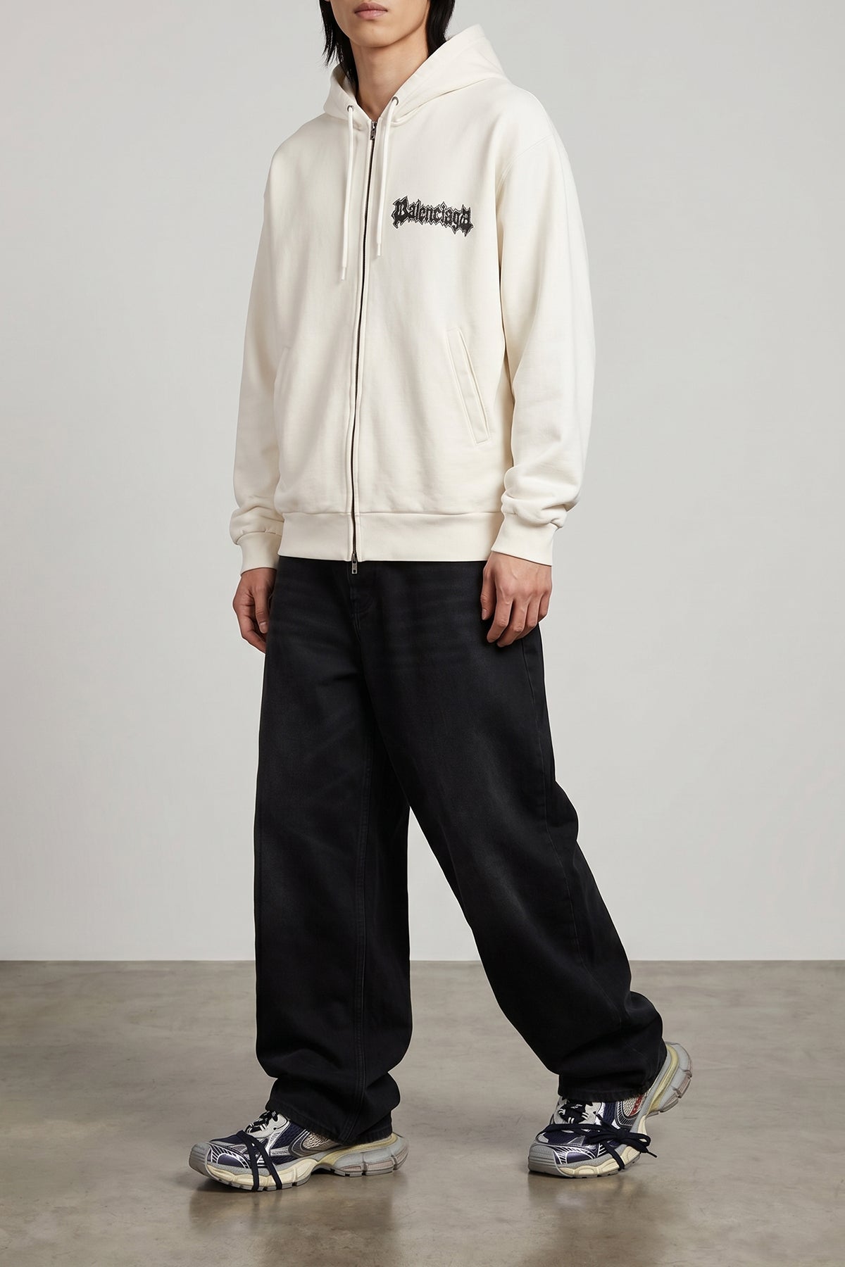 dry used-effect jersey hoodie