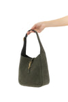 micro le 5 à 7 shoulder bag in hammered nubuck leather