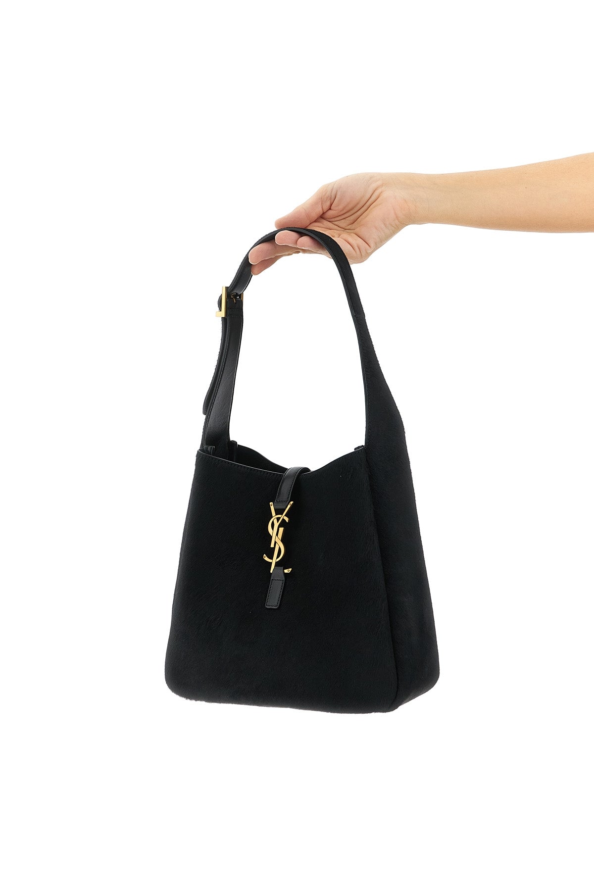 small le 5 à 7 shoulder bag in pony-effect leather and smooth leather