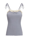 jersey and lace thin strap top