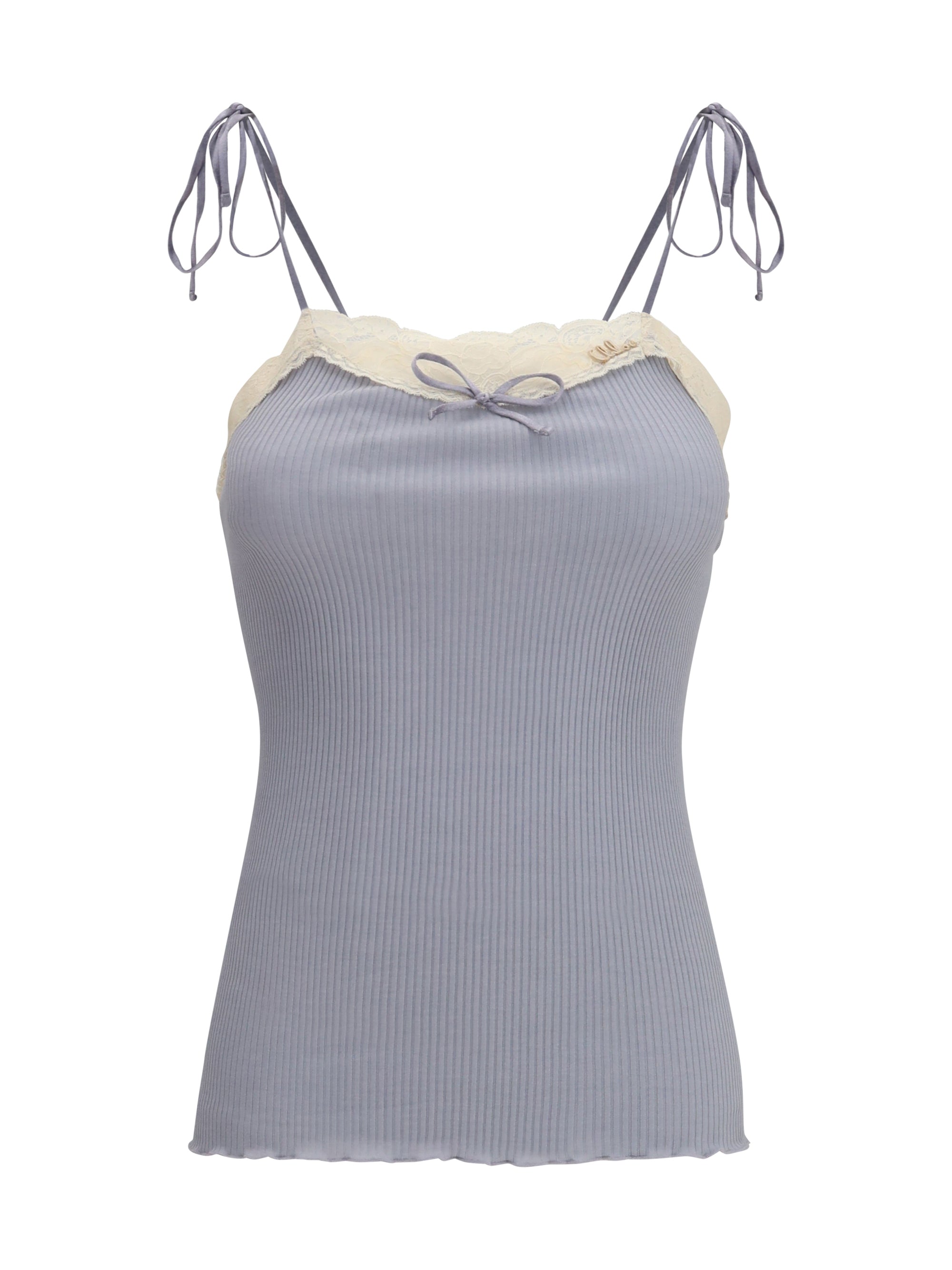 jersey and lace thin strap top