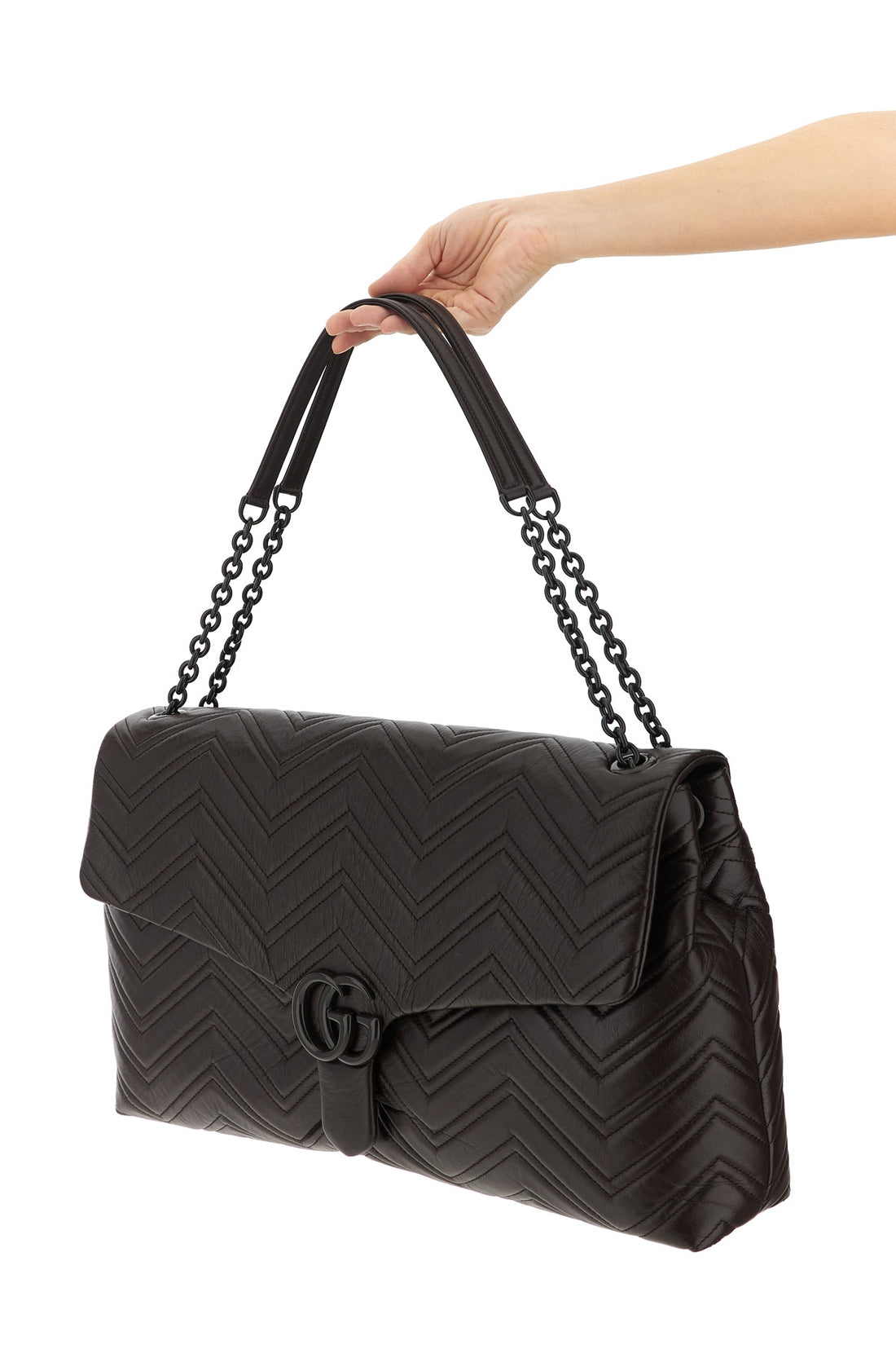 GUCCI OS gg marmont large shoulder bag in quilted matelassé leather