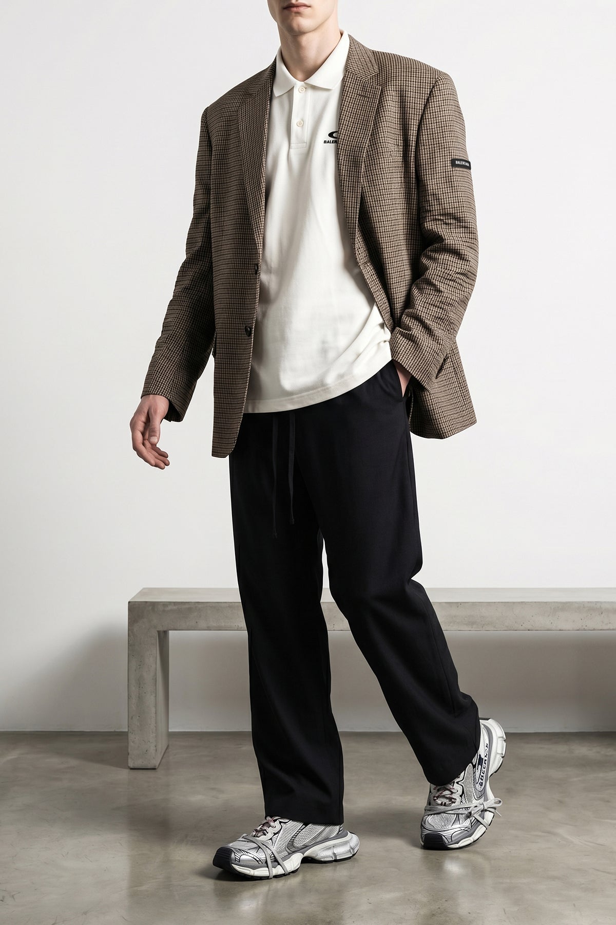 sb check print lyocell blazer