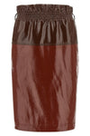 color-block cotton midi skirt