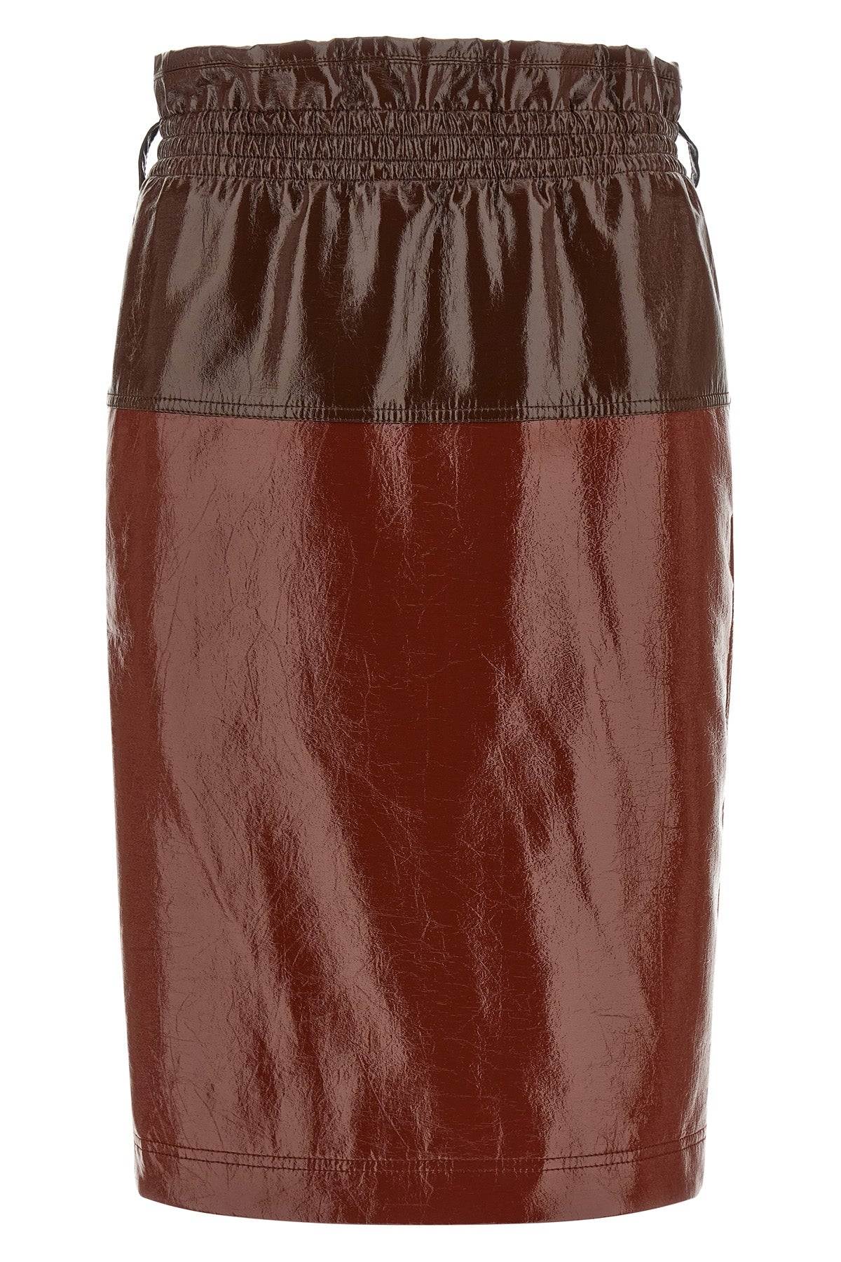 color-block cotton midi skirt