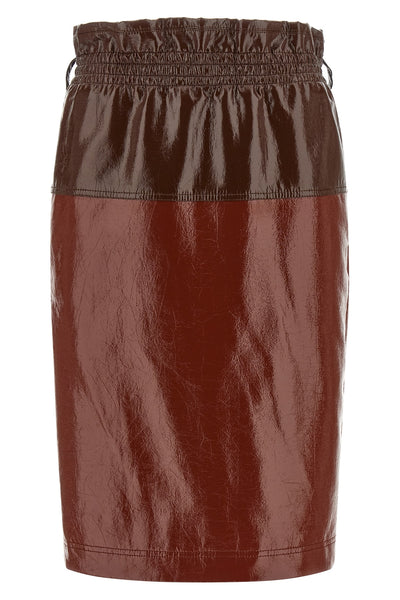 color-block cotton midi skirt
