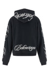 washed-effect dry fleece hoodie