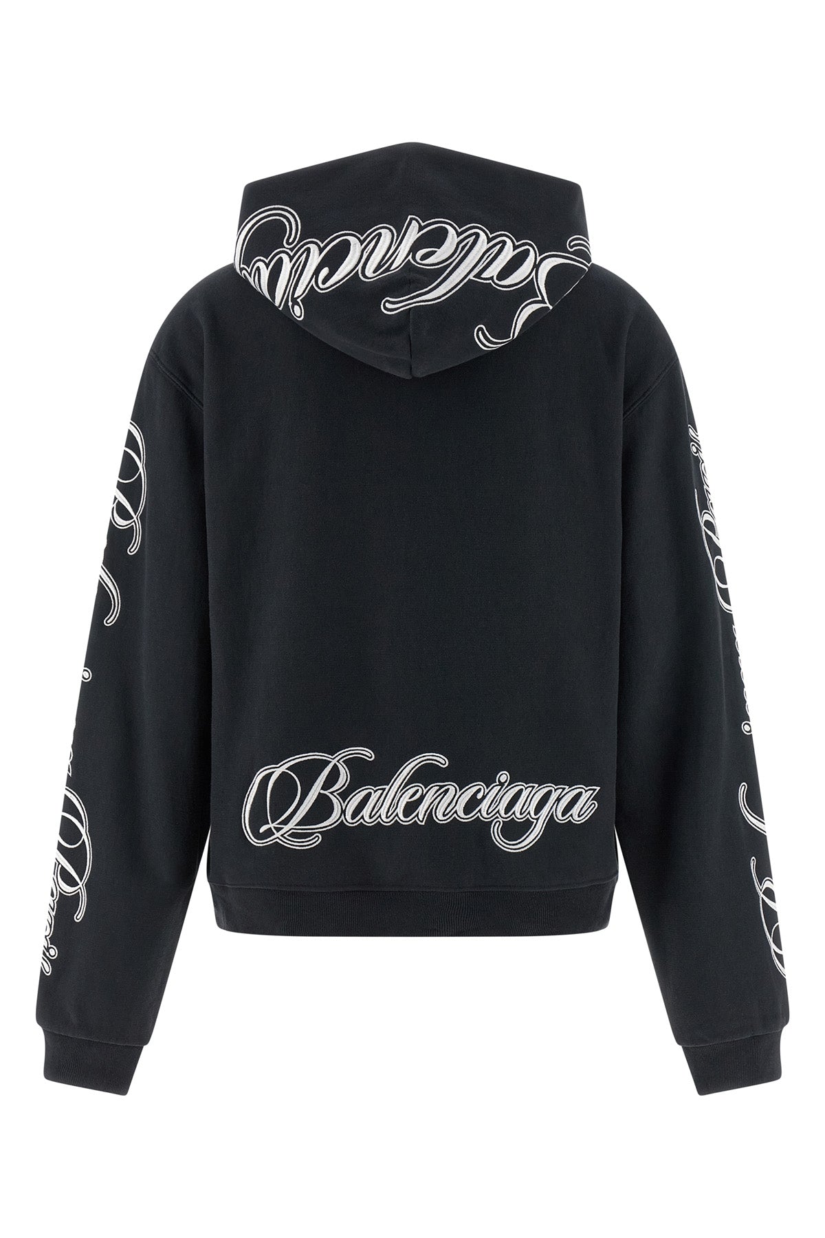 washed-effect dry fleece hoodie