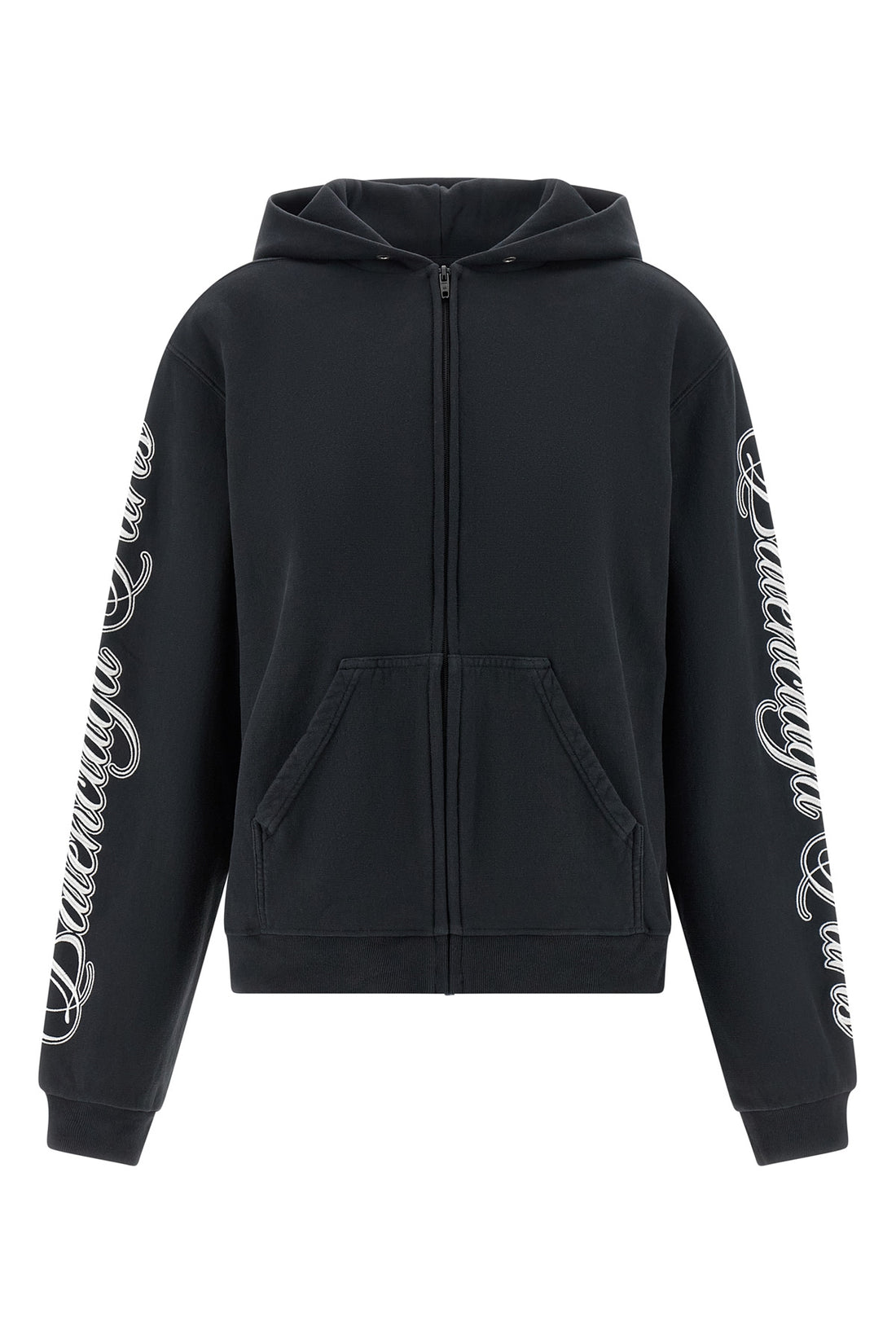 BALENCIAGA XS washed-effect dry fleece hoodie