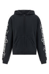 washed-effect dry fleece hoodie