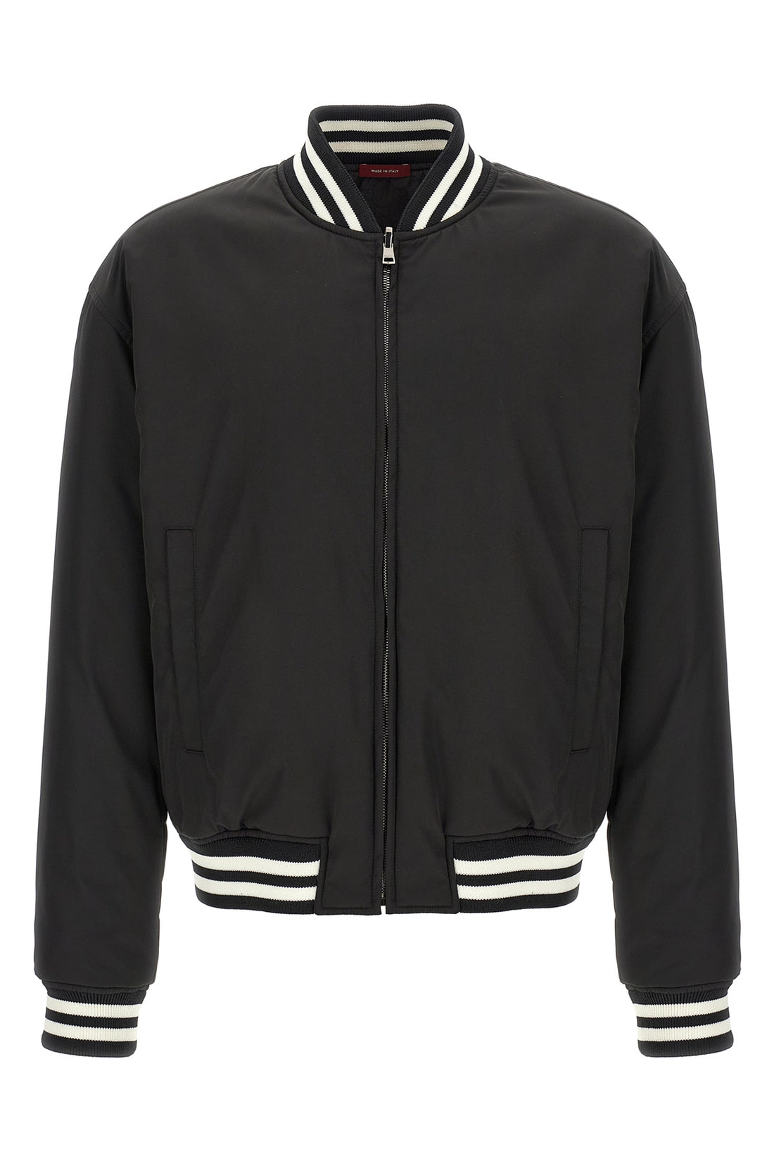 GUCCI 52 reversible bomber jacket in solid color technical nylon twill and gg pattern