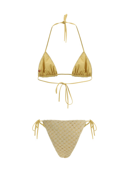 MISSONI 40 triangle bikini in lamé viscose