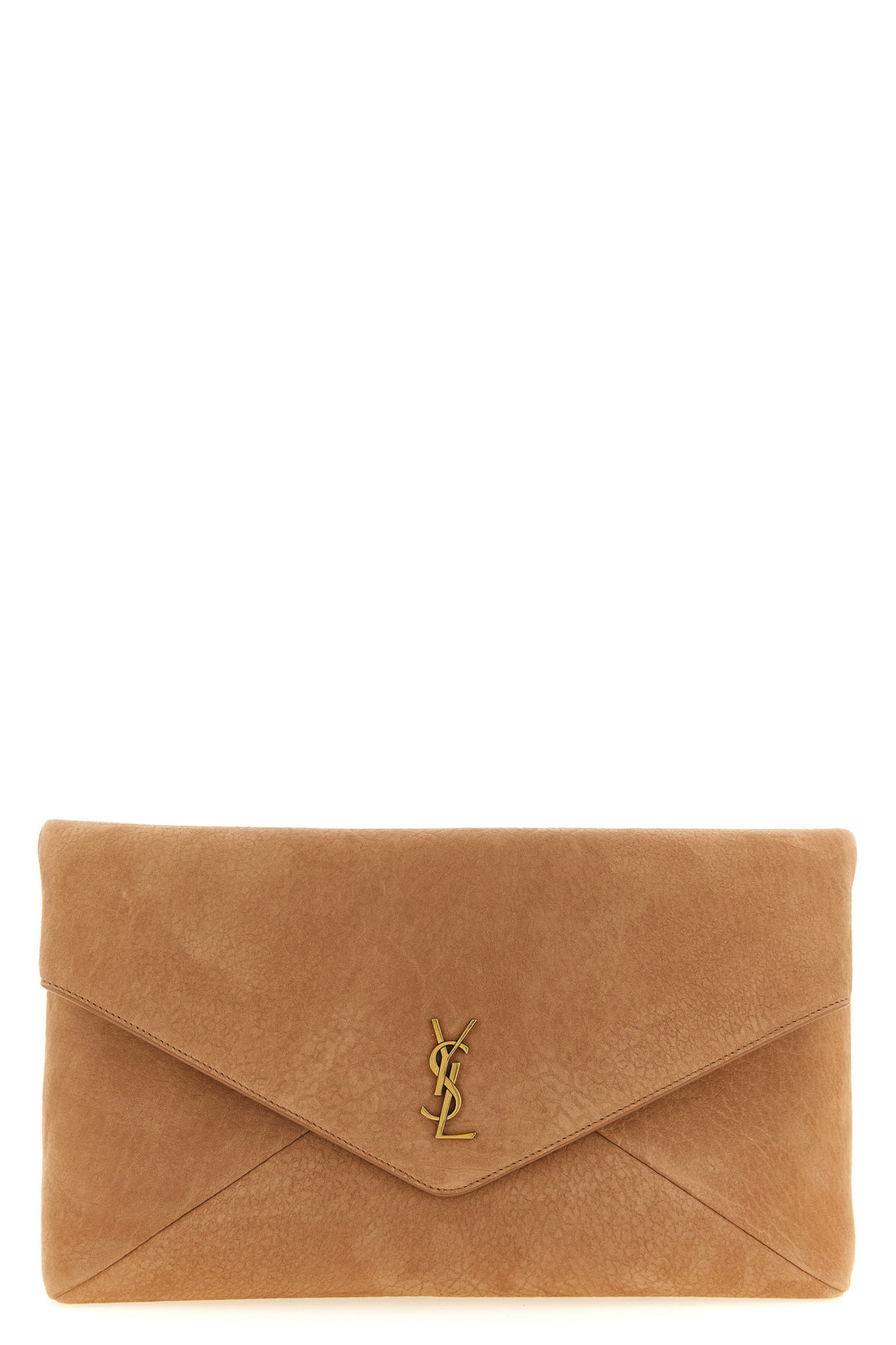 SAINT LAURENT OS envelope maxi embossed leather clutch bag