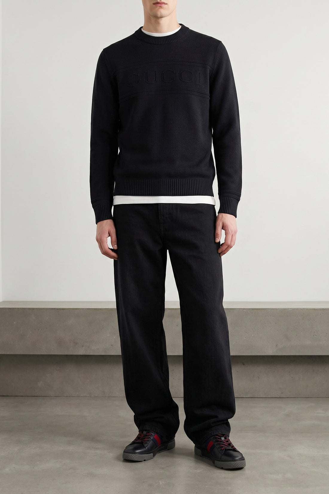 GUCCI L gucci cotton and wool knit sweater