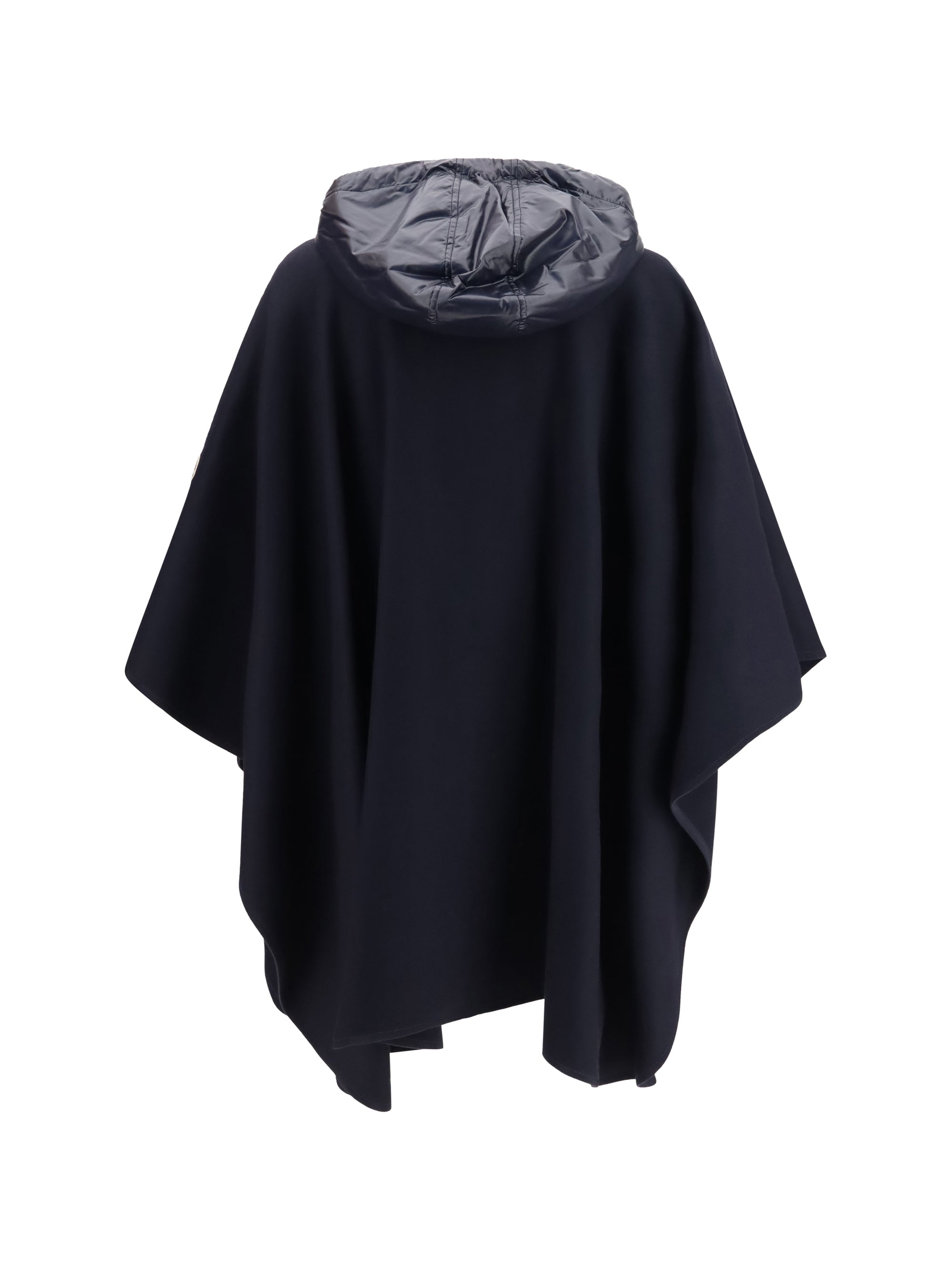 padded wool blend cape