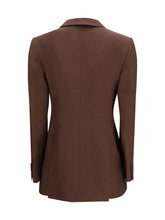 P.A.R.O.S.H. L double-breasted blazer in a ribbed fabric