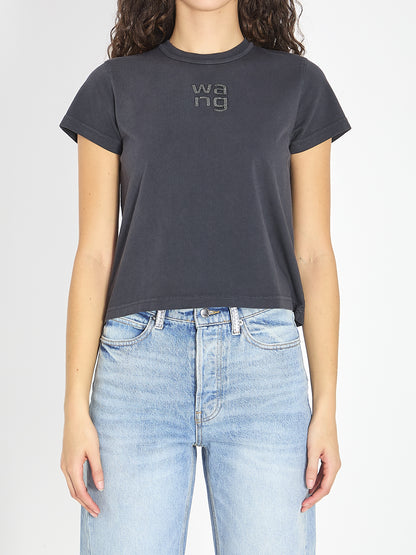 ALEXANDER WANG M t-shirt with logo and rhinestones