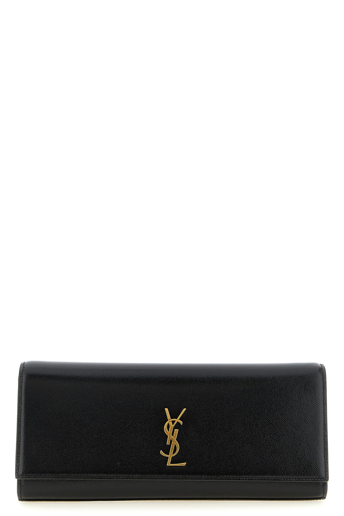 SAINT LAURENT OS kate grain de poudre leather clutch