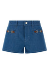 rigid cotton denim shorts