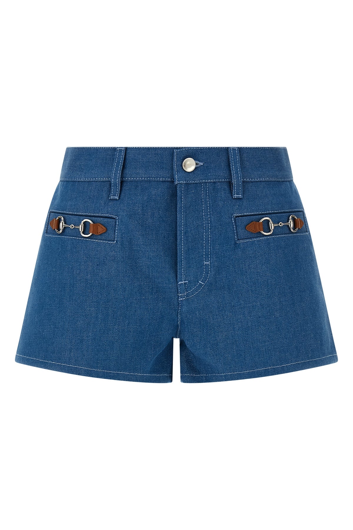 rigid cotton denim shorts