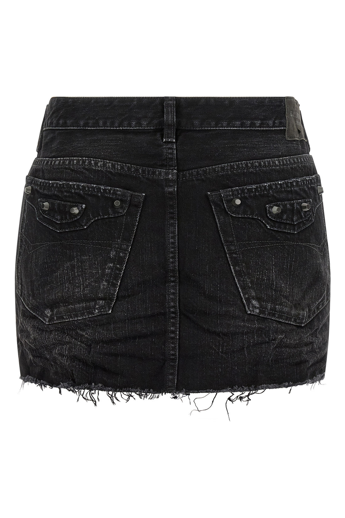 BALENCIAGA 36 city miniskirt in used-effect stonewashed cotton denim