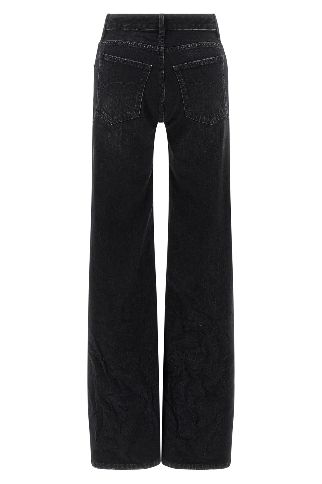 BALENCIAGA 24 used and wrinkled cotton denim jeans