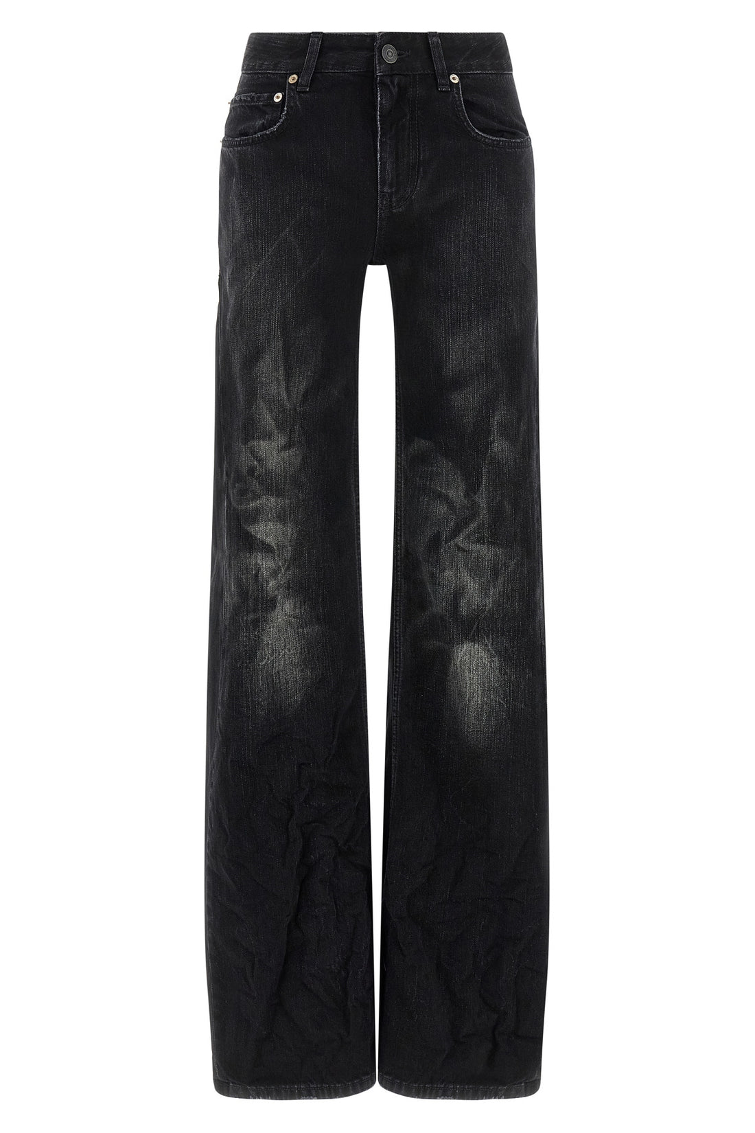BALENCIAGA 24 used and wrinkled cotton denim jeans