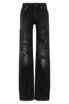used and wrinkled cotton denim jeans