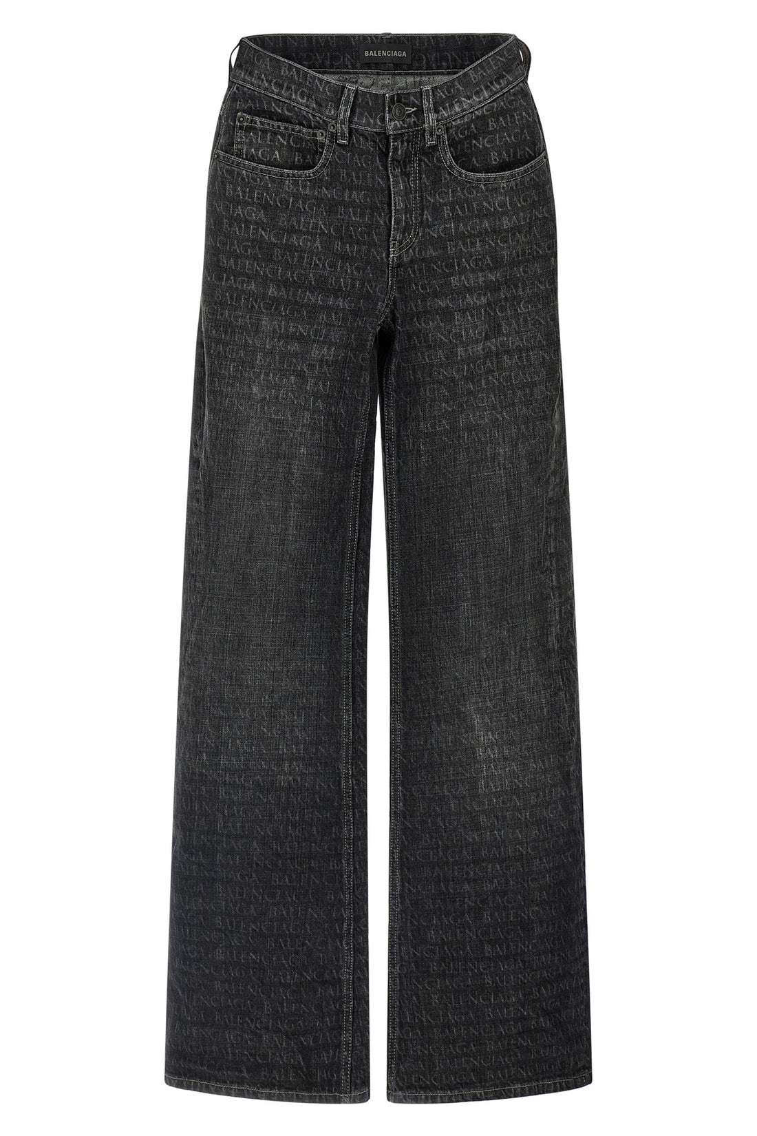 BALENCIAGA 25 used and wrinkled cotton denim jeans