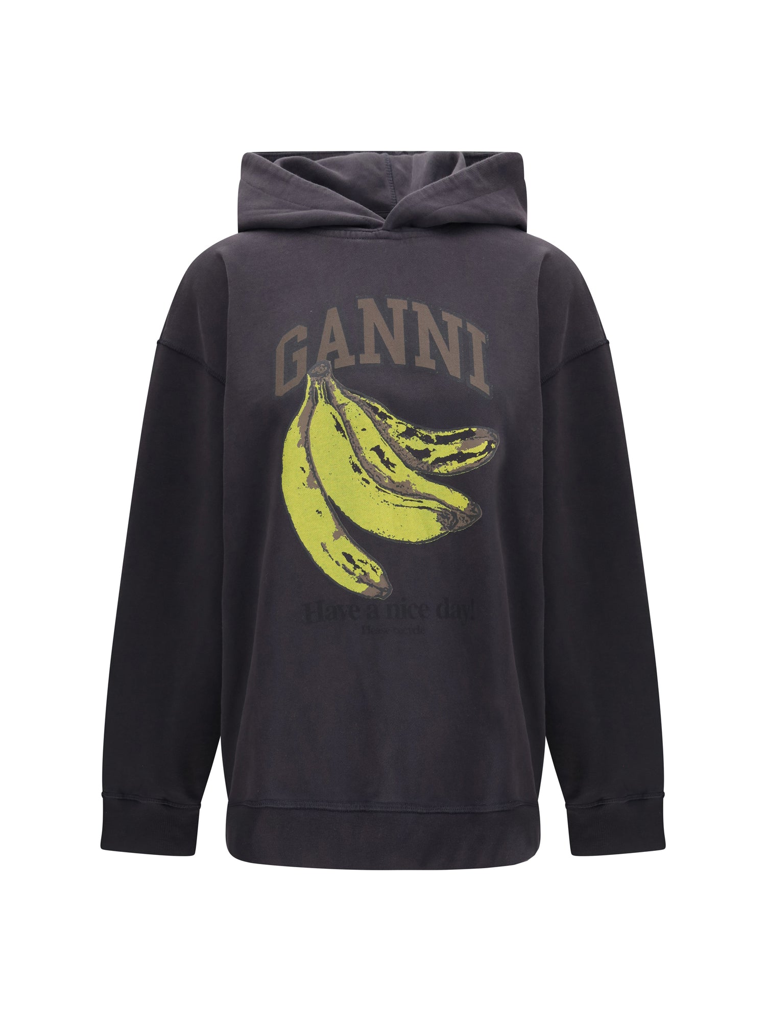GANNI L banana graphic hoodie 