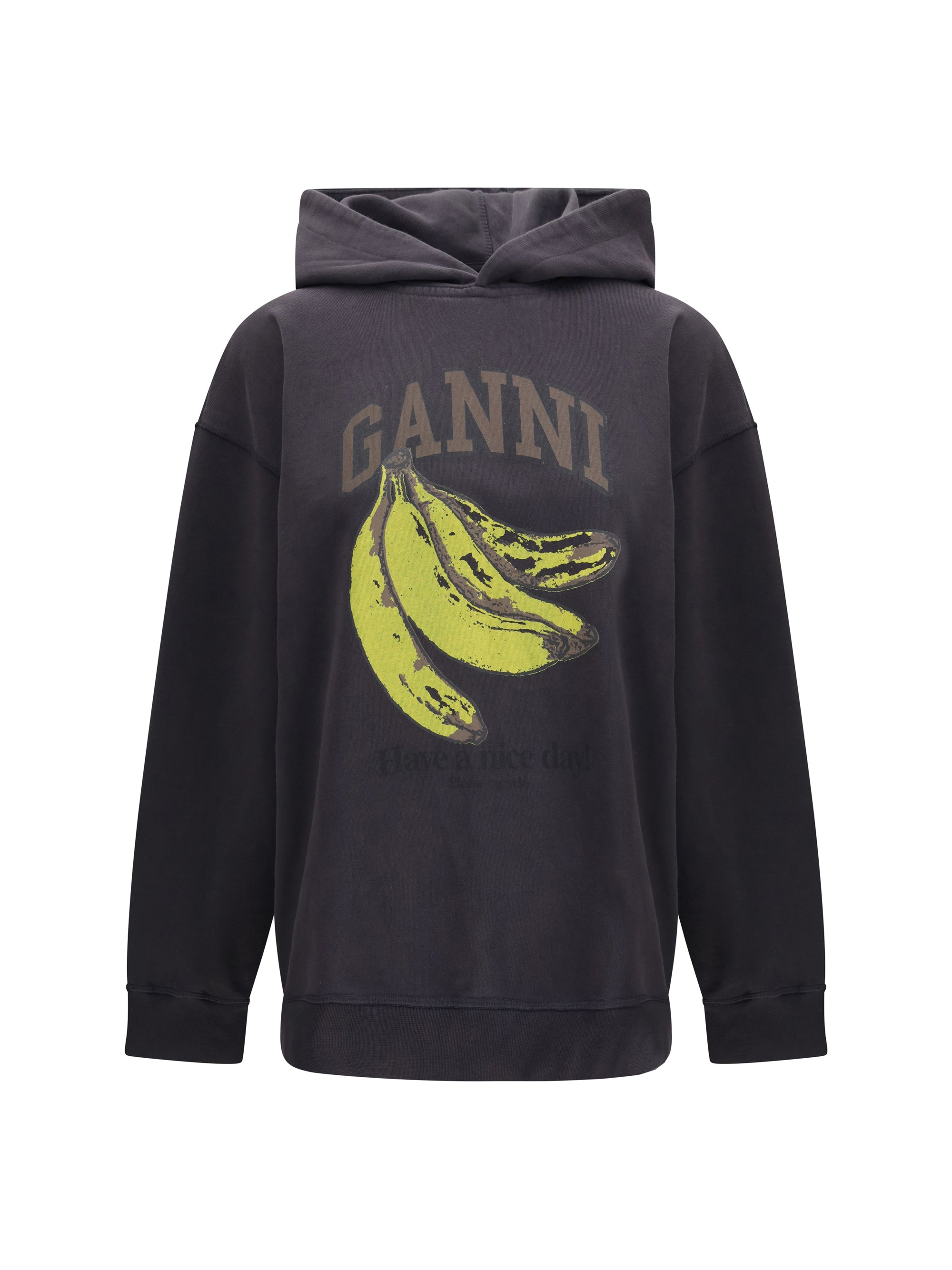 GANNI L banana graphic hoodie 