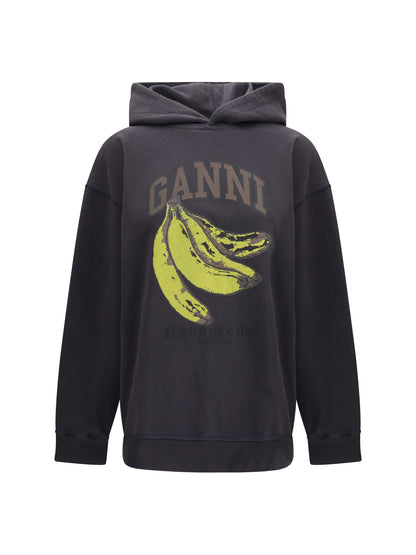 GANNI L banana graphic hoodie 