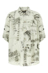 all over washed effect washed crayon viscose minimal shirt