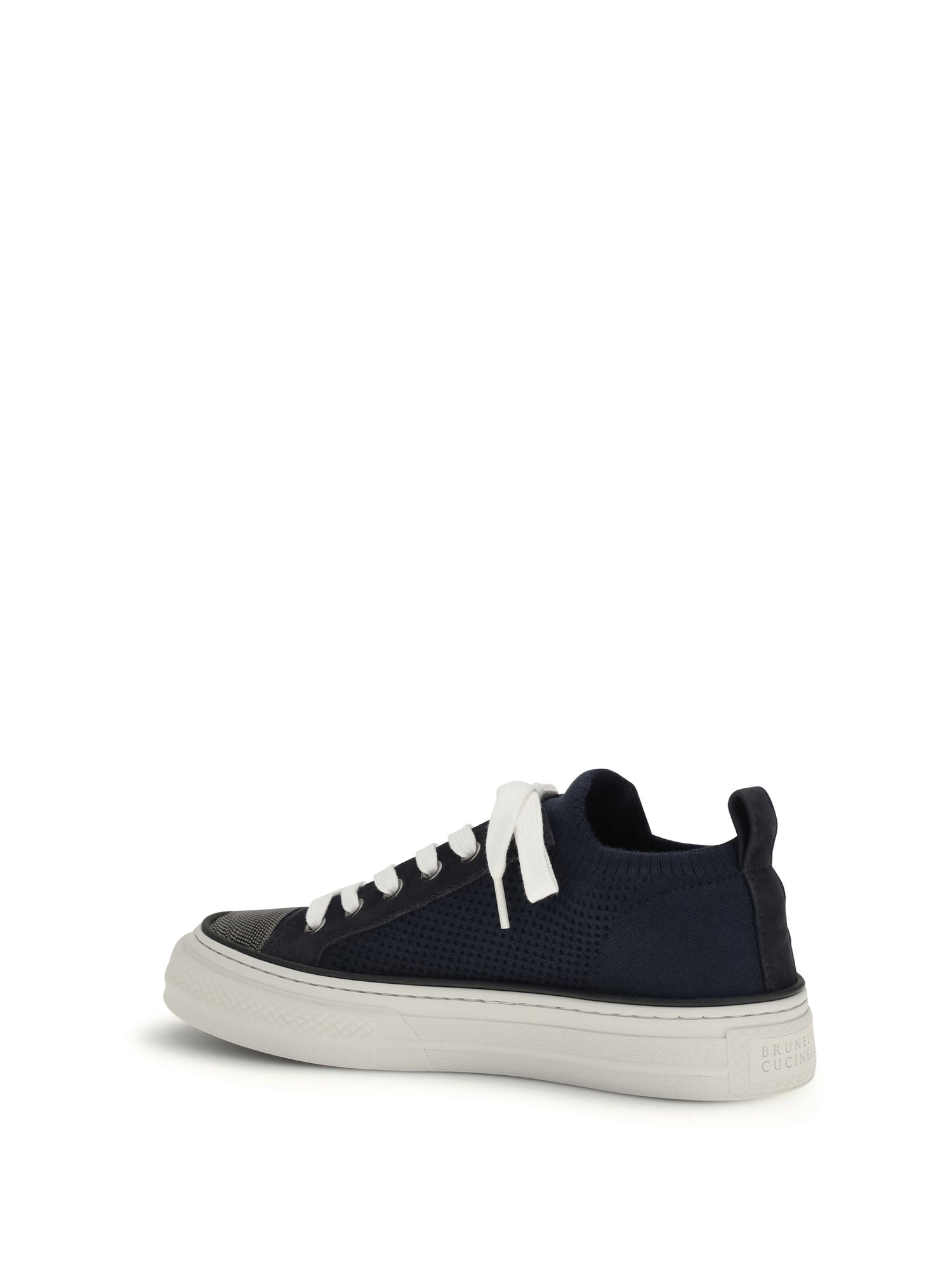 BRUNELLO CUCINELLI 36 cotton knit and suede sneakers