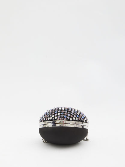 SELF PORTRAIT OS multi crystal heart clutch bag 