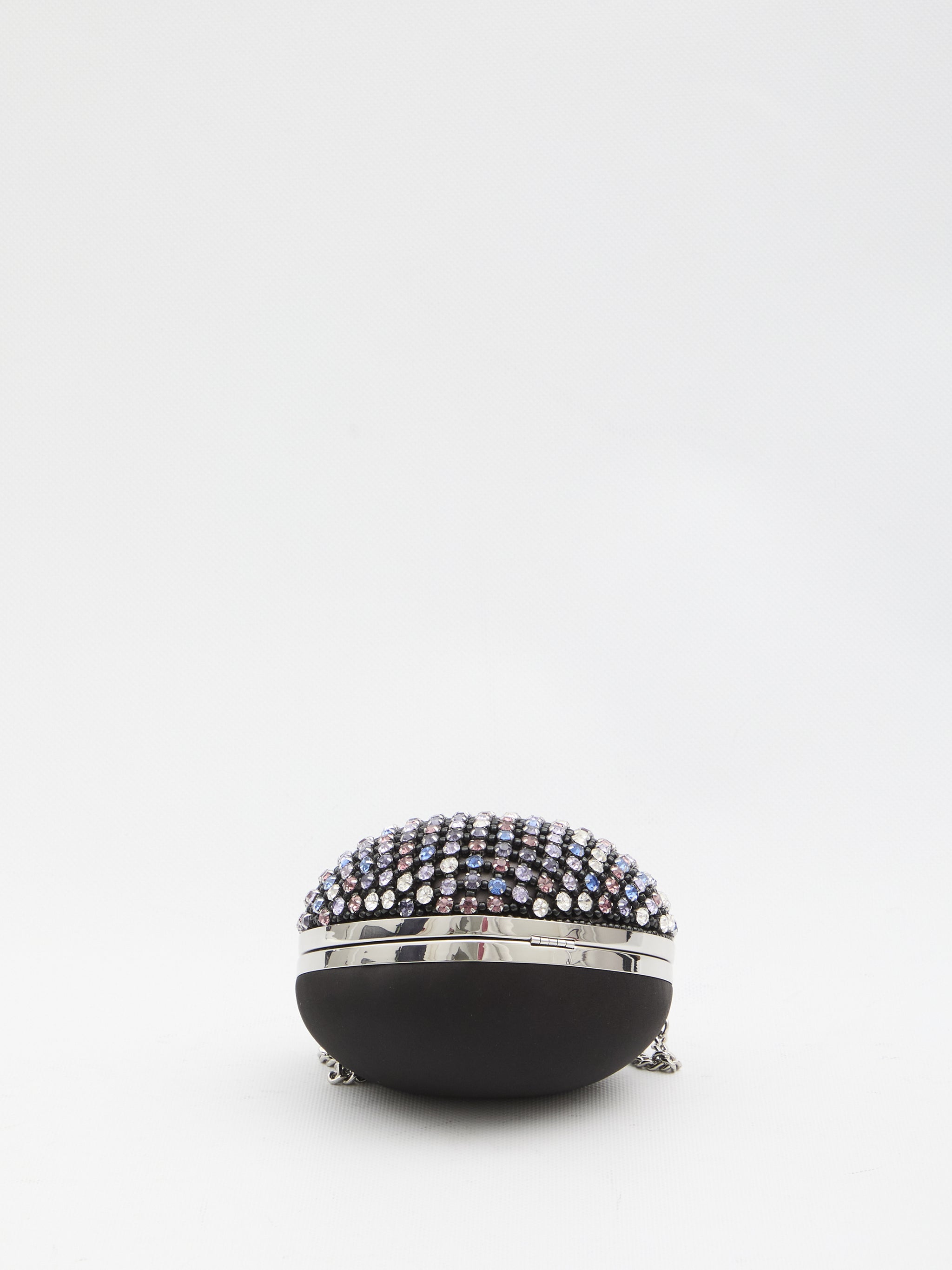 multi crystal heart clutch bag