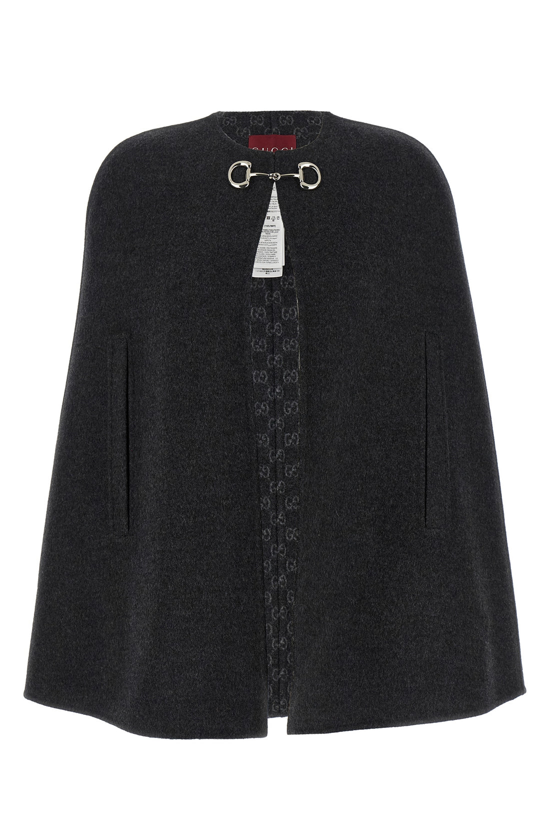 GUCCI 40 solid color wool and silk cape