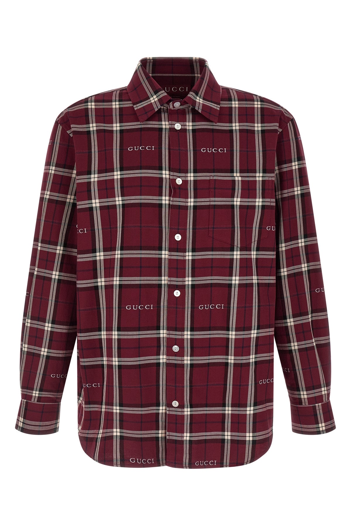 gucci jacquard cotton tartan shirt