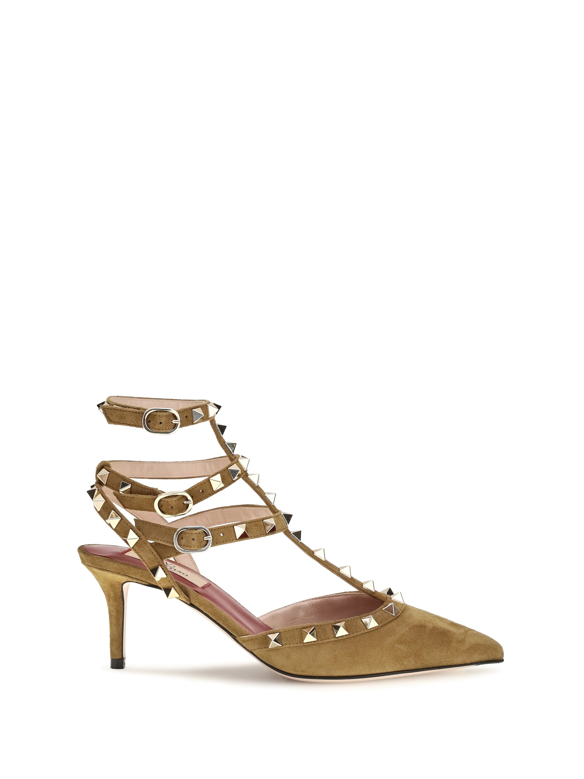 rockstud suede pumps
