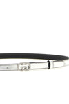 thin belt in metallic smooth nappa leather