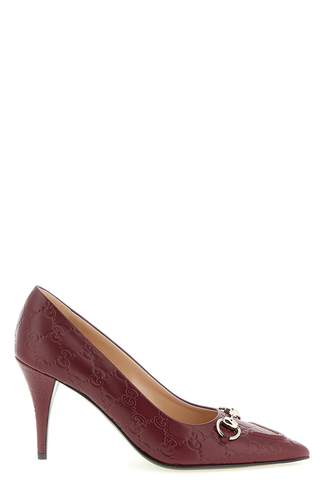 GUCCI 36 gg gucci rosso ancora leather pumps