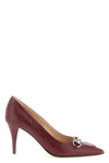 gg gucci rosso ancora leather pumps