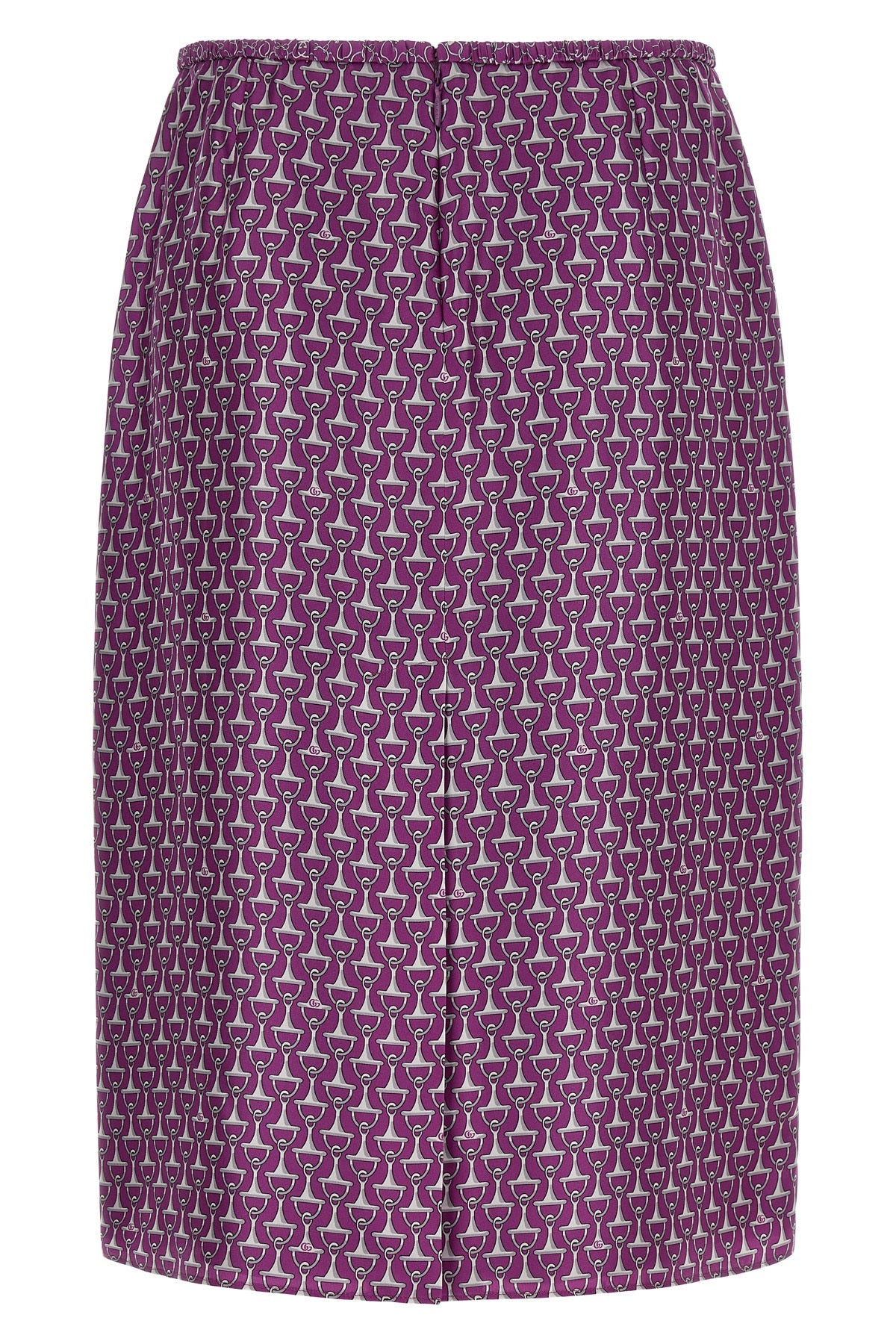 all over morsetto print silk midi skirt