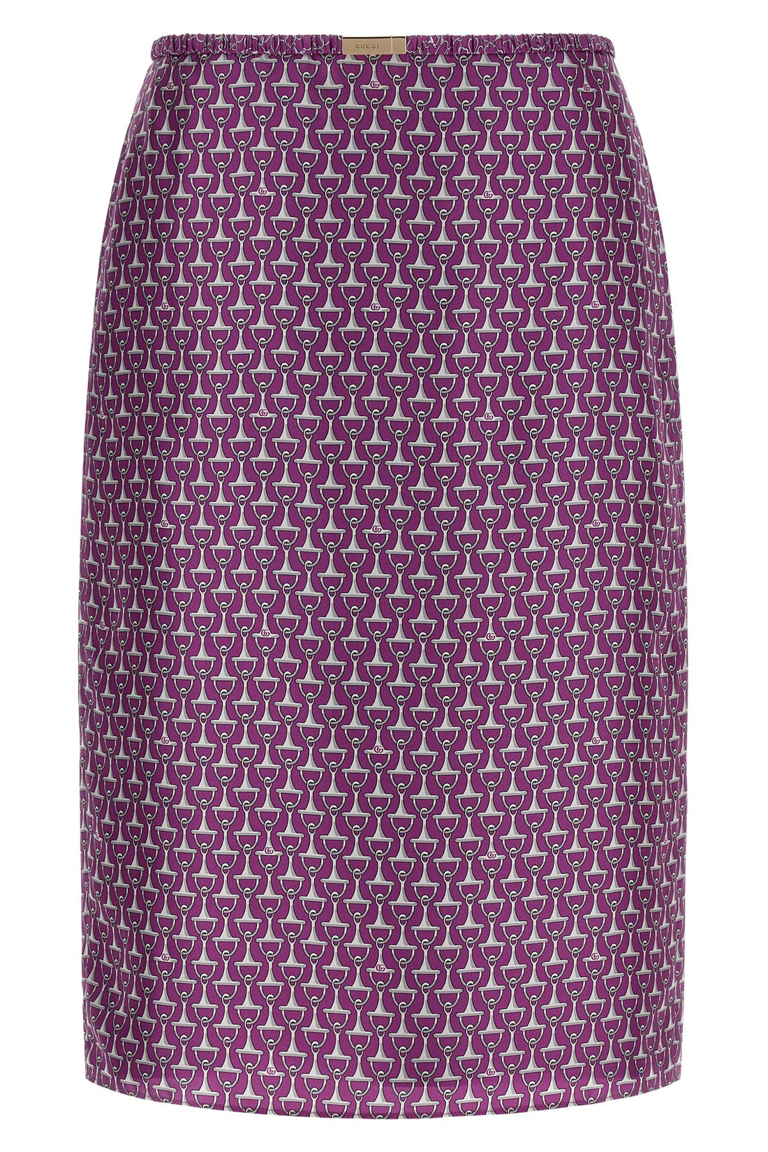GUCCI 40 all over morsetto print silk midi skirt