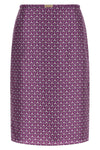 all over morsetto print silk midi skirt