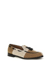 two-tone bouclé-effect loafers